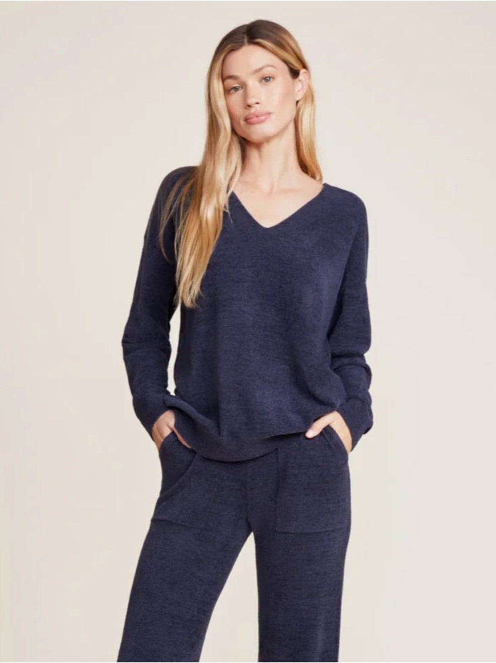 Barefoot Dreams CozyChic Ultra Lite® V-Neck Sweater in GRAY